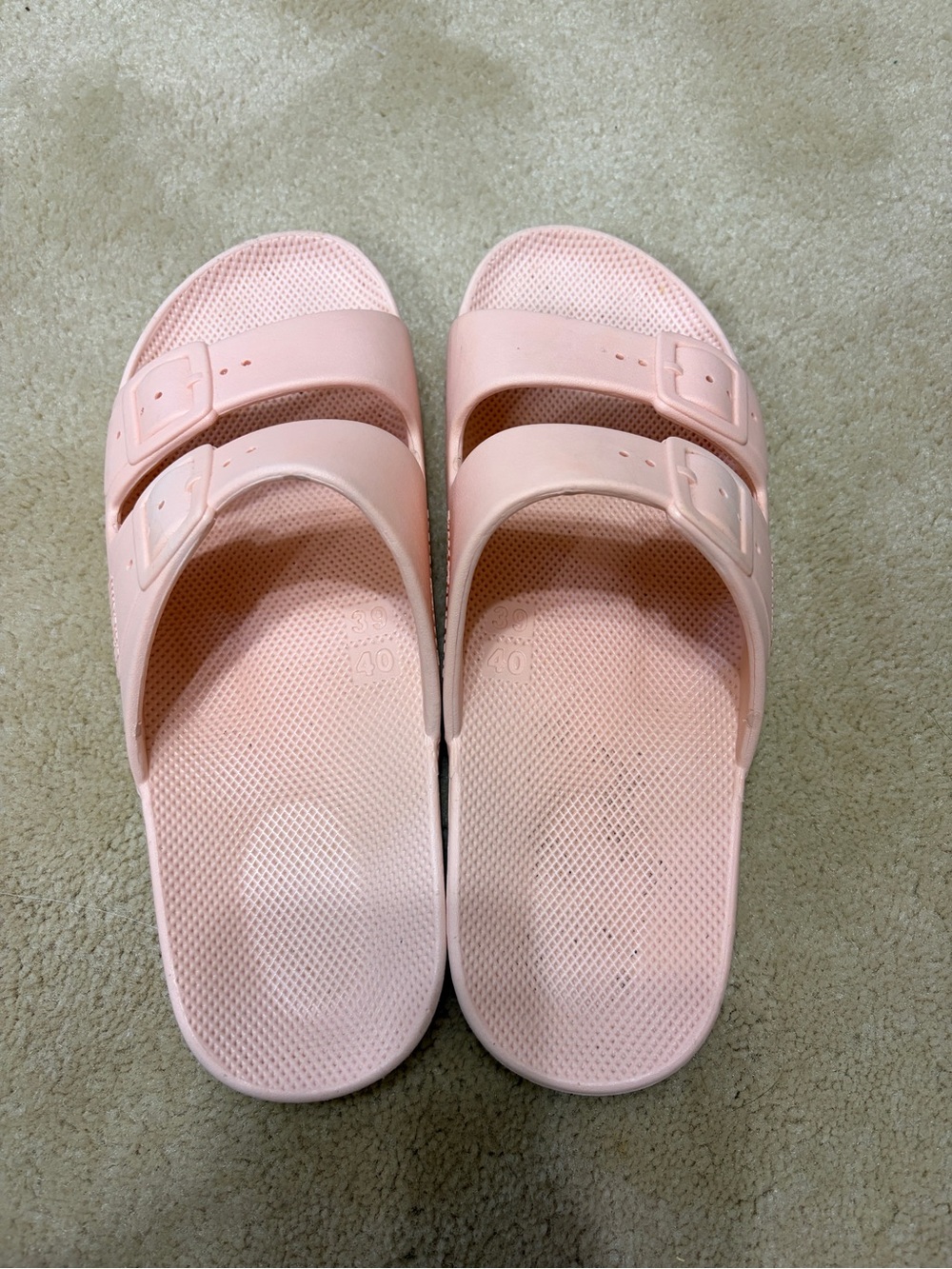 Freedom Moses Double-Strap Pink Slide Sandals for Women